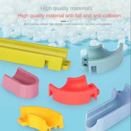 image-Baby Bath Toys DIY Marble Race Run Assembling Track Bathroom Bathtub Kids Play Water Spray Toy Set Stacking Cups For Children
