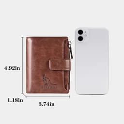 image-Men's Coin Purse Wallet RFID Blocking Man PU Leather Wallet Zipper Business Card Holder Money Bag Wallet Male