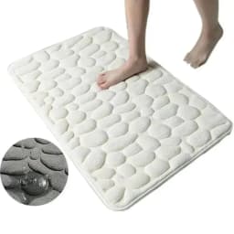 image-Memory Foam Bath Mat Coral Velvet Super Non-Slip Rapid Water Absorption Soft and Comfortable Easier to Dry Machine Wash Bathroom