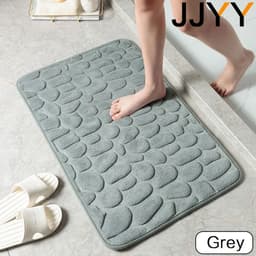image-Memory Foam Bath Mat Coral Velvet Super Non-Slip Rapid Water Absorption Soft and Comfortable Easier to Dry Machine Wash Bathroom