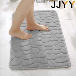 image-Memory Foam Bath Mat Coral Velvet Super Non-Slip Rapid Water Absorption Soft and Comfortable Easier to Dry Machine Wash Bathroom