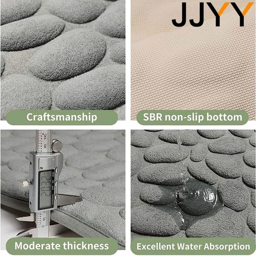 image-Memory Foam Bath Mat Coral Velvet Super Non-Slip Rapid Water Absorption Soft and Comfortable Easier to Dry Machine Wash Bathroom