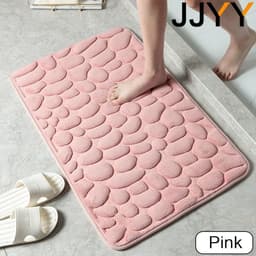 image-Memory Foam Bath Mat Coral Velvet Super Non-Slip Rapid Water Absorption Soft and Comfortable Easier to Dry Machine Wash Bathroom