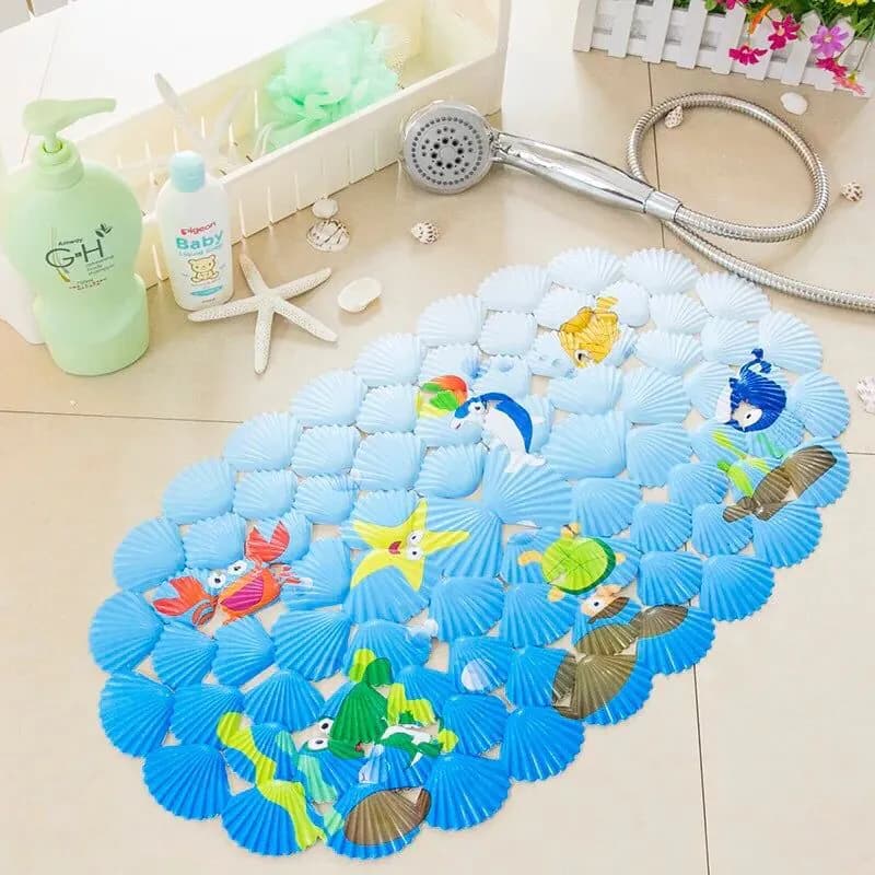 image-38x68cm Cute Cartoon PVC Bath Mat Anti-Slip Shower Bathtub Mats With Sucker Soft Massage Pad Kid's Elder Bathroom Carpet Rug