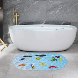 image-38x68cm Cute Cartoon PVC Bath Mat Anti-Slip Shower Bathtub Mats With Sucker Soft Massage Pad Kid's Elder Bathroom Carpet Rug
