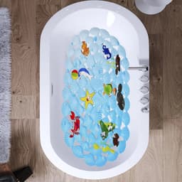 image-38x68cm Cute Cartoon PVC Bath Mat Anti-Slip Shower Bathtub Mats With Sucker Soft Massage Pad Kid's Elder Bathroom Carpet Rug