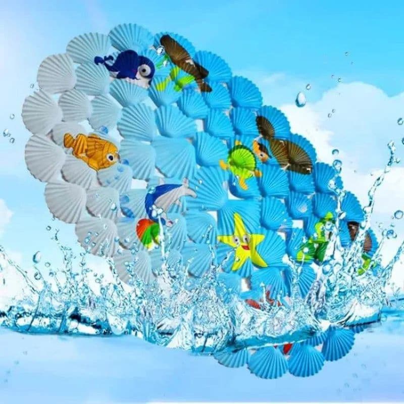 image-38x68cm Cute Cartoon PVC Bath Mat Anti-Slip Shower Bathtub Mats With Sucker Soft Massage Pad Kid's Elder Bathroom Carpet Rug