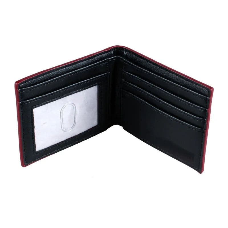 image-High Quality Double Fold Unisex Wallet Fashion Wine Red Men's Card Bag