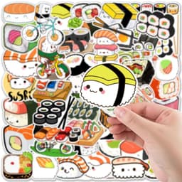 image-10/50pcs Delicious Food Stickers Cartoon Japanese Food Cute Sushi Stickers Decal Sticker for DIY Notebook Water Bottle Laptop