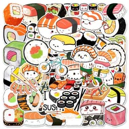 image-10/50pcs Delicious Food Stickers Cartoon Japanese Food Cute Sushi Stickers Decal Sticker for DIY Notebook Water Bottle Laptop