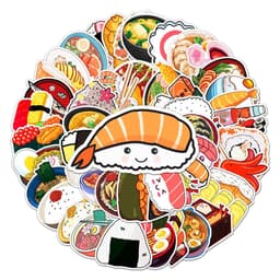 image-10/50pcs Delicious Food Stickers Cartoon Japanese Food Cute Sushi Stickers Decal Sticker for DIY Notebook Water Bottle Laptop