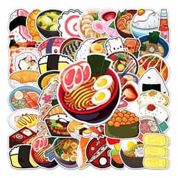 image-10/50pcs Delicious Food Stickers Cartoon Japanese Food Cute Sushi Stickers Decal Sticker for DIY Notebook Water Bottle Laptop