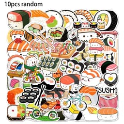 image-10/50pcs Delicious Food Stickers Cartoon Japanese Food Cute Sushi Stickers Decal Sticker for DIY Notebook Water Bottle Laptop