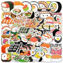 image-10/50pcs Delicious Food Stickers Cartoon Japanese Food Cute Sushi Stickers Decal Sticker for DIY Notebook Water Bottle Laptop