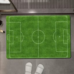 image-Astroturf Lush Green Turf Football Field Floor Mat Anti-Slip Kitchen Bedroom Handmade Tufted Rug Carpet Living Room Entrance Rug