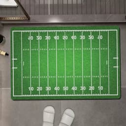 image-Astroturf Lush Green Turf Football Field Floor Mat Anti-Slip Kitchen Bedroom Handmade Tufted Rug Carpet Living Room Entrance Rug