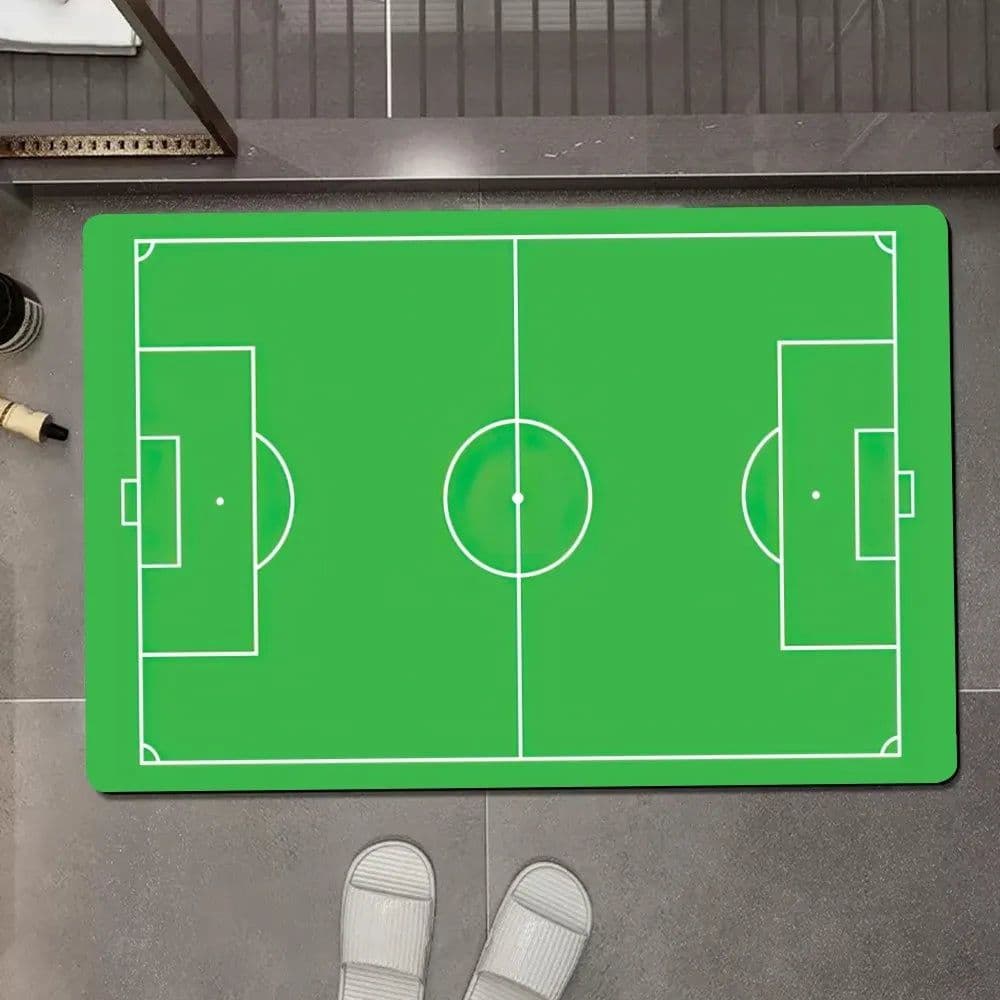 image-Astroturf Lush Green Turf Football Field Floor Mat Anti-Slip Kitchen Bedroom Handmade Tufted Rug Carpet Living Room Entrance Rug
