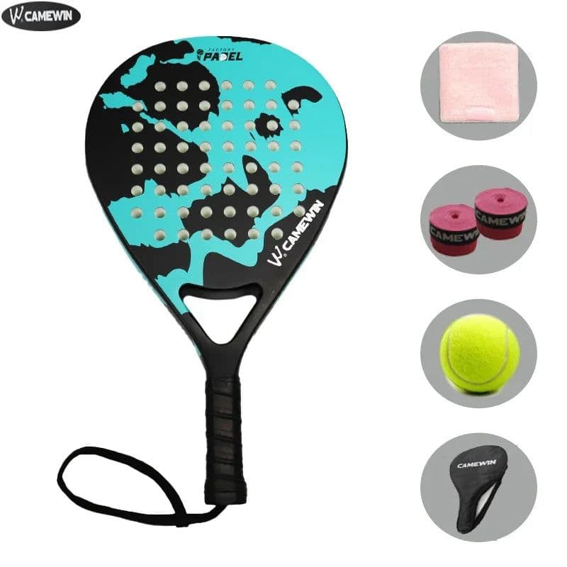 image-5 IN 1 Padel Tennis Racket Carbon Fiber Grit Face Eva Memory Foam Core Paddle Outdo or Sport Professional Adult Play Game
