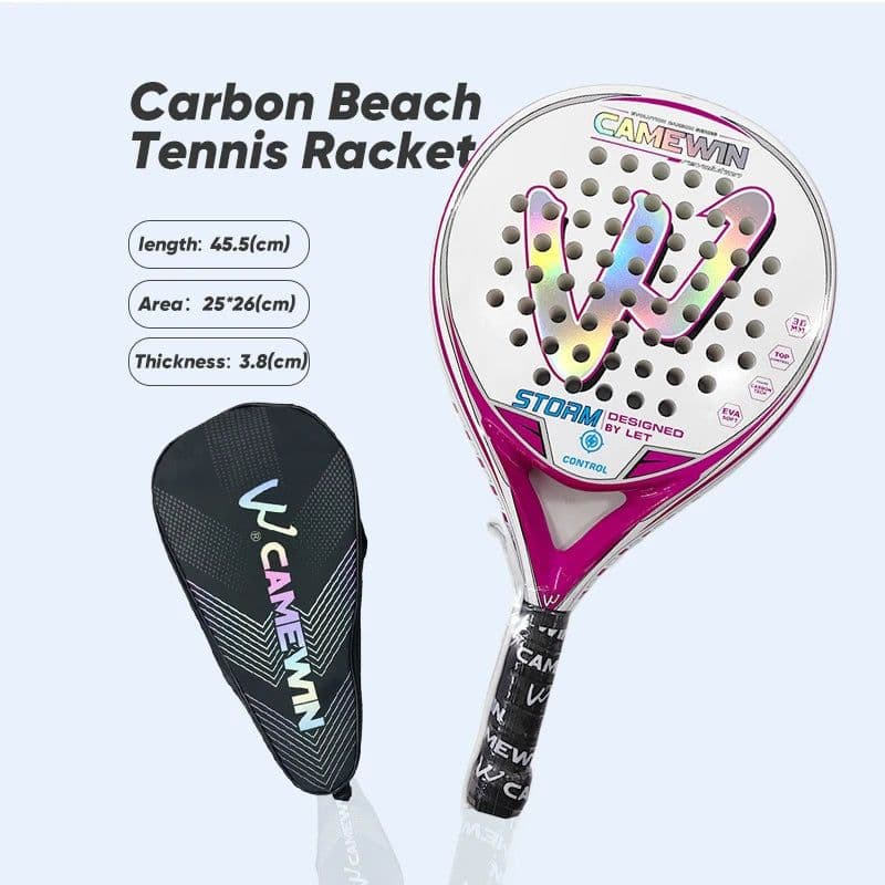 image-Carbon Beach Tennis Racket Padel Woman Sneakers Paddle Shovel Pallet Cover Professional Beach Tennis Racket Carbon Fiber