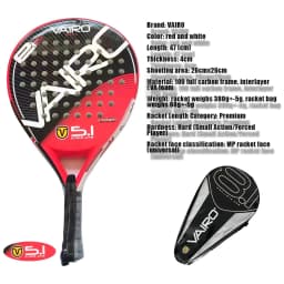 image-New High Quality Padel Racket Series Palas 3 Layer Carbon Fiber Board Paddle EVA Face Tennis Beach Racquet Bag Vairo 360g