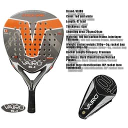 image-New High Quality Padel Racket Series Palas 3 Layer Carbon Fiber Board Paddle EVA Face Tennis Beach Racquet Bag Vairo 360g