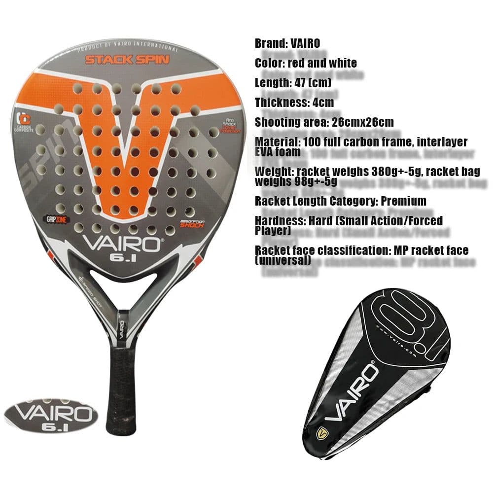 image-New High Quality Padel Racket Series Palas 3 Layer Carbon Fiber Board Paddle EVA Face Tennis Beach Racquet Bag Vairo 360g