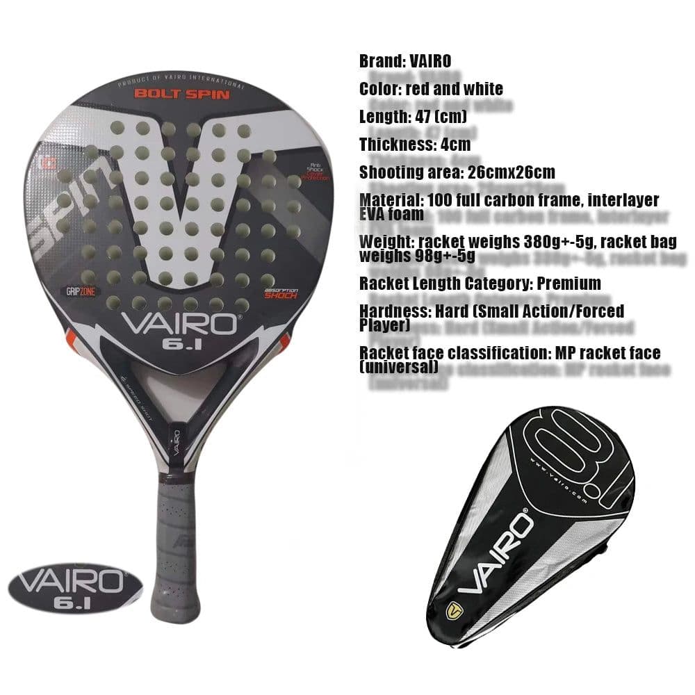 image-New High Quality Padel Racket Series Palas 3 Layer Carbon Fiber Board Paddle EVA Face Tennis Beach Racquet Bag Vairo 360g