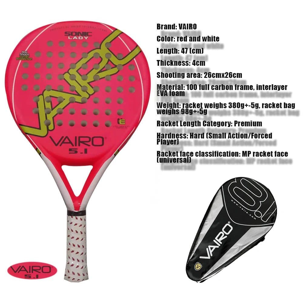 image-New High Quality Padel Racket Series Palas 3 Layer Carbon Fiber Board Paddle EVA Face Tennis Beach Racquet Bag Vairo 360g