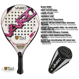image-New High Quality Padel Racket Series Palas 3 Layer Carbon Fiber Board Paddle EVA Face Tennis Beach Racquet Bag Vairo 360g