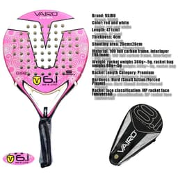 image-New High Quality Padel Racket Series Palas 3 Layer Carbon Fiber Board Paddle EVA Face Tennis Beach Racquet Bag Vairo 360g