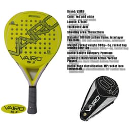image-New High Quality Padel Racket Series Palas 3 Layer Carbon Fiber Board Paddle EVA Face Tennis Beach Racquet Bag Vairo 360g