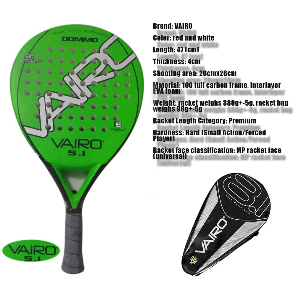 image-New High Quality Padel Racket Series Palas 3 Layer Carbon Fiber Board Paddle EVA Face Tennis Beach Racquet Bag Vairo 360g