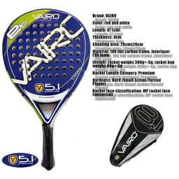 image-New High Quality Padel Racket Series Palas 3 Layer Carbon Fiber Board Paddle EVA Face Tennis Beach Racquet Bag Vairo 360g