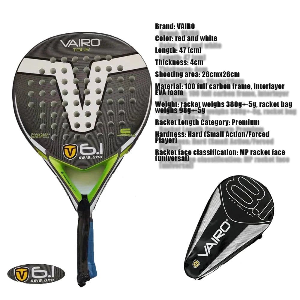 image-New High Quality Padel Racket Series Palas 3 Layer Carbon Fiber Board Paddle EVA Face Tennis Beach Racquet Bag Vairo 360g