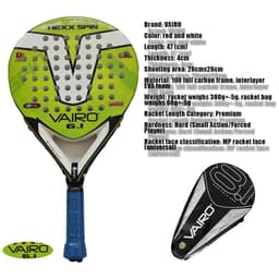 image-New High Quality Padel Racket Series Palas 3 Layer Carbon Fiber Board Paddle EVA Face Tennis Beach Racquet Bag Vairo 360g
