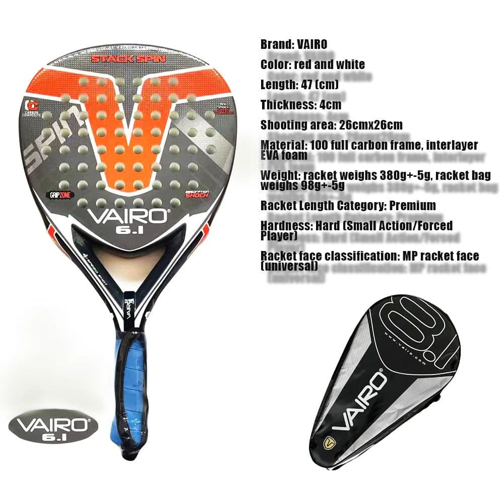 image-New High Quality Padel Racket Series Palas 3 Layer Carbon Fiber Board Paddle EVA Face Tennis Beach Racquet Bag Vairo 360g