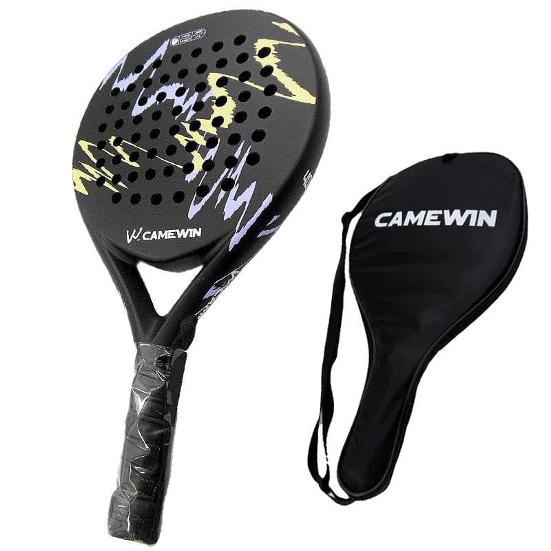 image-New Beach Tennis Paddle Racket Professional Carbon Glass Fiber Padel Tennis Racket Soft Face For Men Women With Bag Cover
