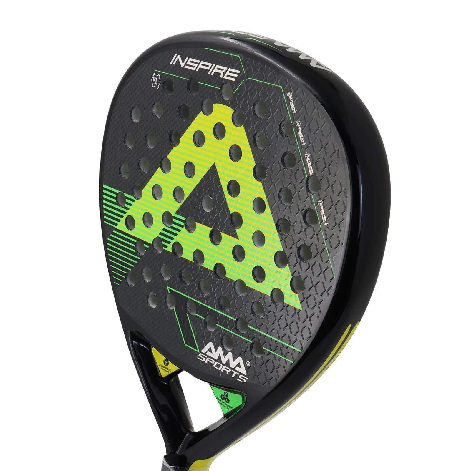 image-AMASPORT 3K Carbon Padel Racket Tear Drop Model Medium Blance Sweet Spot for All-Round Player Padel Paddle Racket