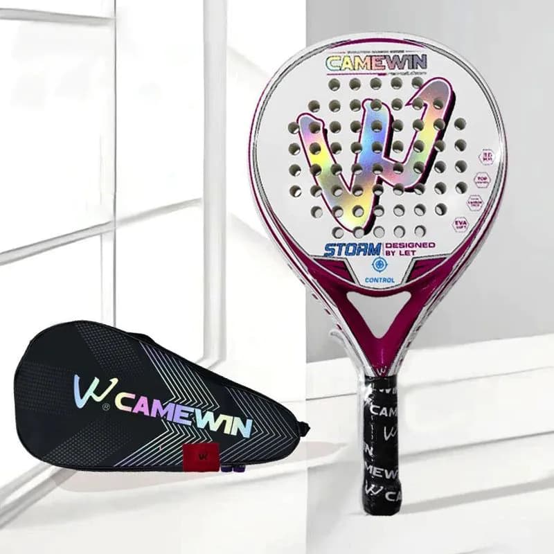 image-CAMEWIN 4018 Padel Tennis Racket 50% Carbon Fiber 50% Glass Fiber Middle Layer EVA Foam Lightweight Durable Outdoor Product