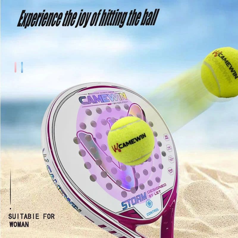 image-CAMEWIN 4018 Padel Tennis Racket 50% Carbon Fiber 50% Glass Fiber Middle Layer EVA Foam Lightweight Durable Outdoor Product