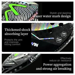 image-Racket Beach Carbon Fiber Tennis Fashion Professional Carbon Padel Tennis Sports Woman Mens Beach Accessories Wristband + Bag