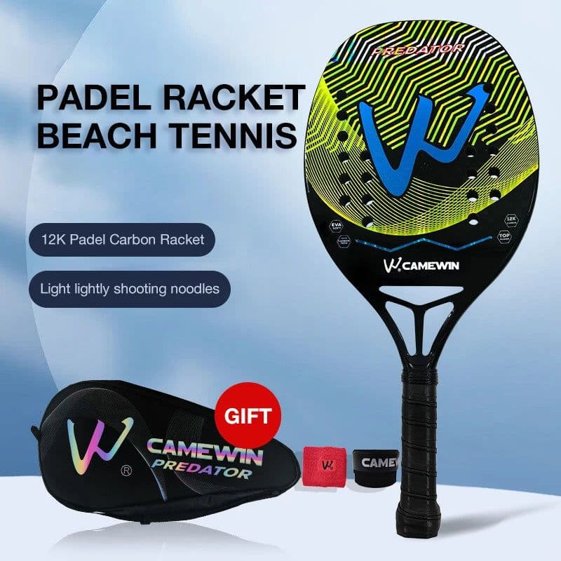 image-Racket Beach Carbon Fiber Tennis Fashion Professional Carbon Padel Tennis Sports Woman Mens Beach Accessories Wristband + Bag
