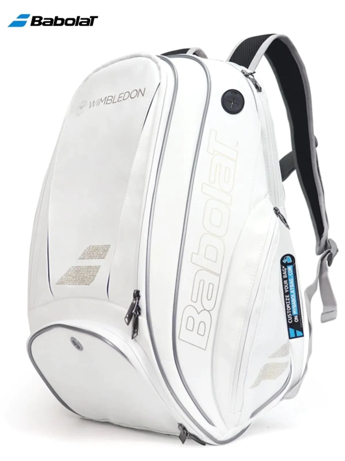 image-Original Babolat WIM White Gold Tennis Racquet Backpack Unisex Portable 2R PU Squash Padel Tennis Bag BABOLAT Tenis Shoulder Bag