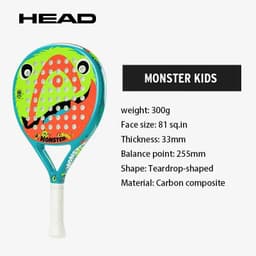 image-HEAD Monster Kids Padel Teen Kids Paddle Teenager Padel Cage Tennis Racket Monster Kids 300g Carbon Composite