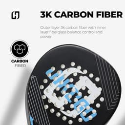 image-JIKEGO Padel Racket 3K Carbon Fiber 2024 Professional Tennis Paddle EVA Momory Core Lightweight Men Women Teardrop Matte Surface