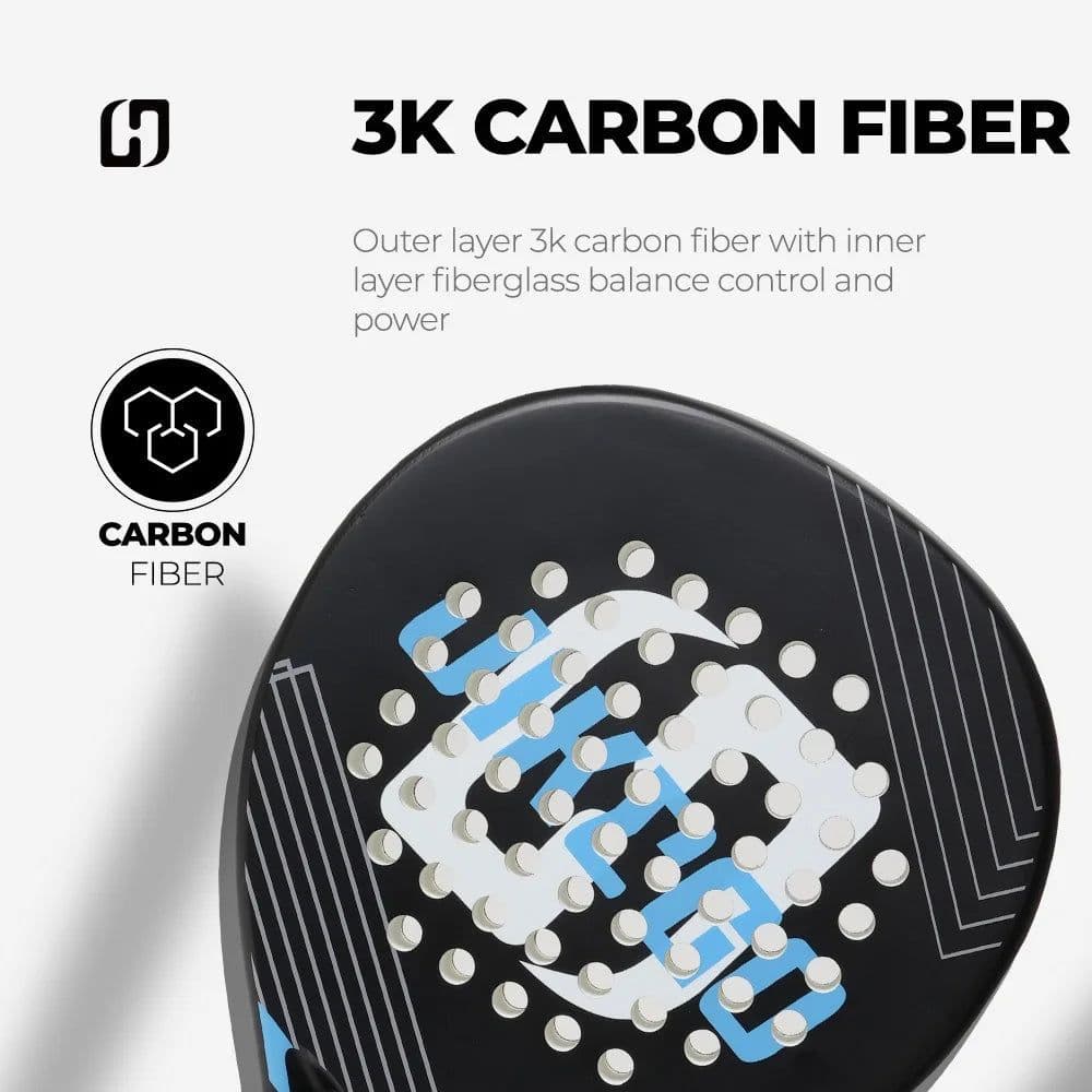 image-JIKEGO Padel Racket 3K Carbon Fiber 2024 Professional Tennis Paddle EVA Momory Core Lightweight Men Women Teardrop Matte Surface