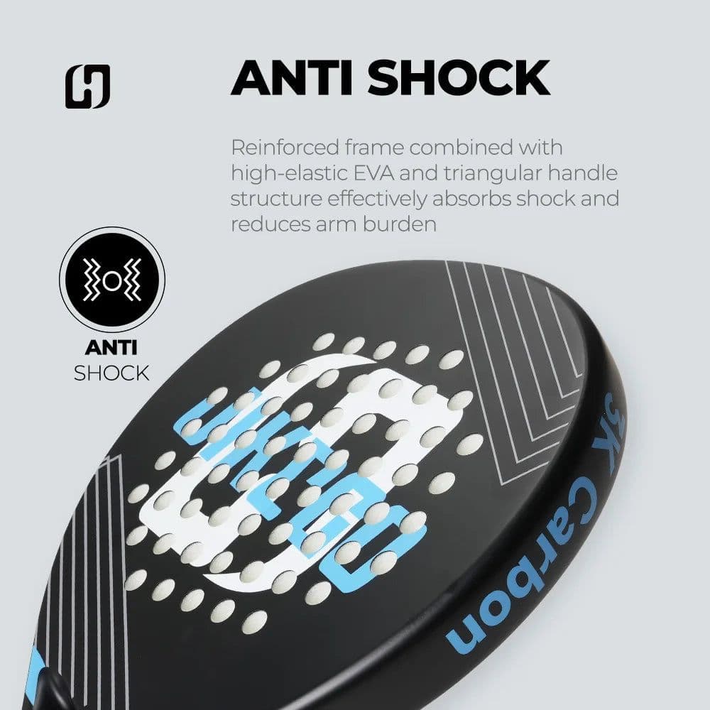 image-JIKEGO Padel Racket 3K Carbon Fiber 2024 Professional Tennis Paddle EVA Momory Core Lightweight Men Women Teardrop Matte Surface