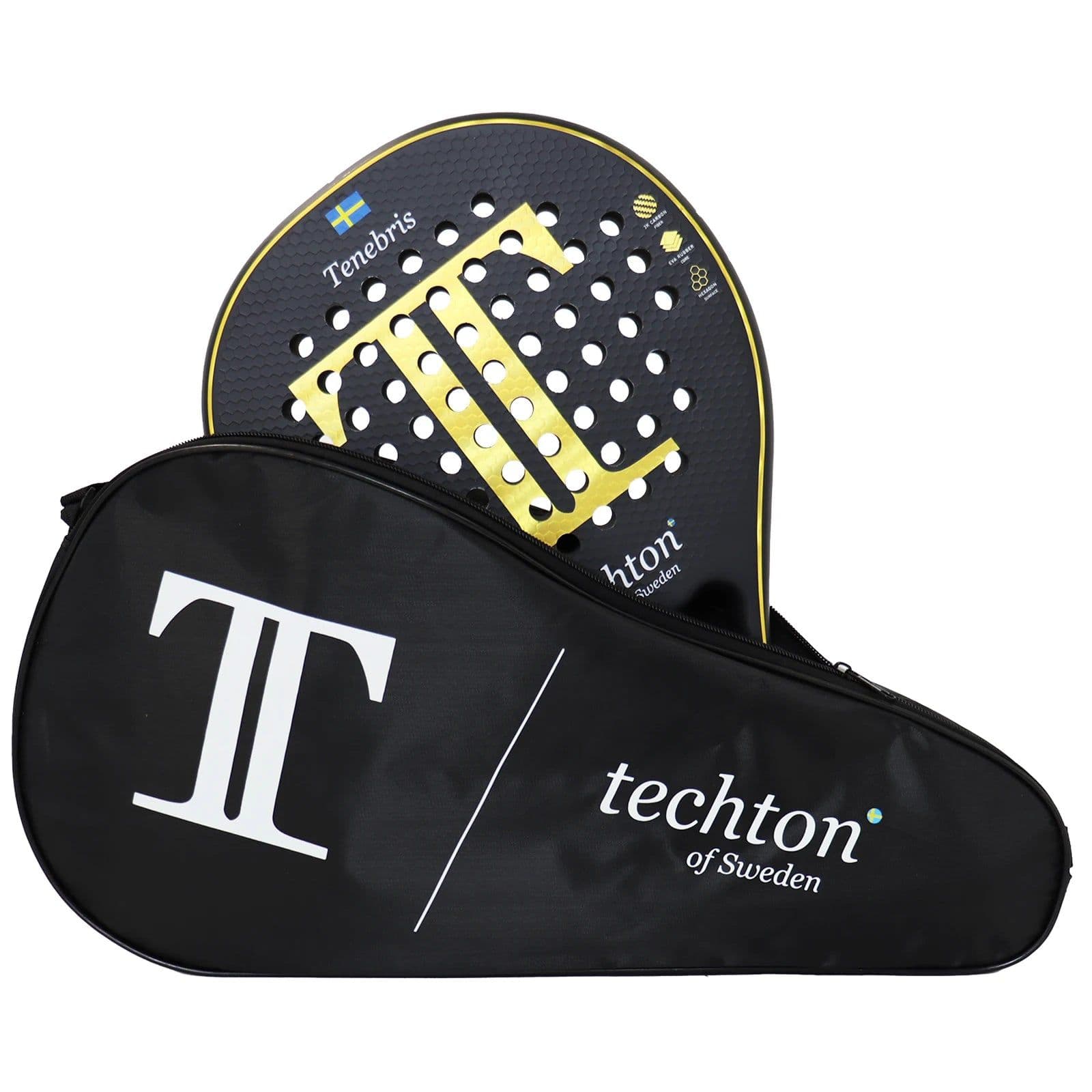 image-2023 Padel Racket Tennis Padel Paddle 3K/12K Caebon Fiber EVA Soft Round Shape 3D Hexgon with Cover Bag Padel Racquets