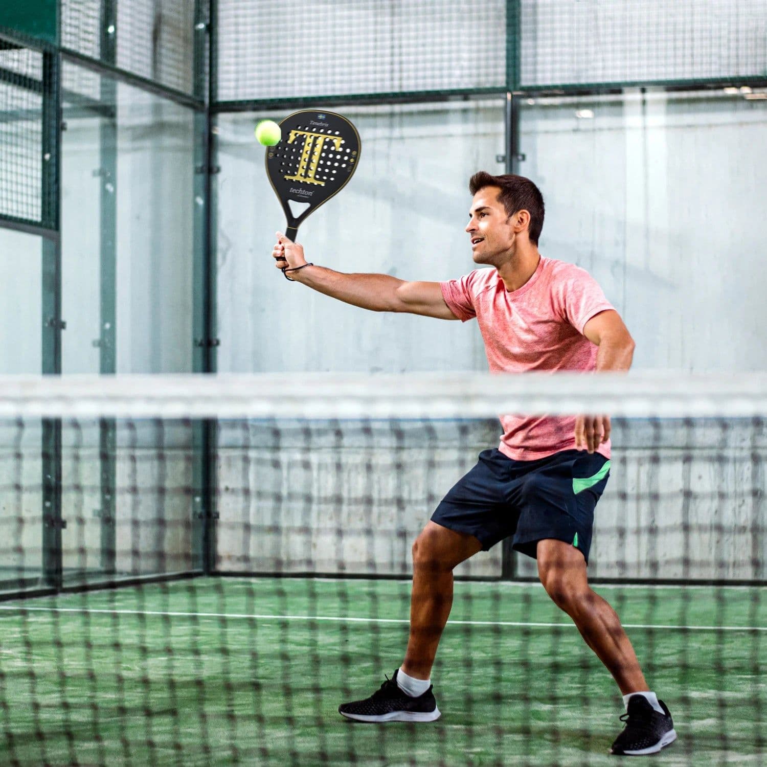 image-2023 Padel Racket Tennis Padel Paddle 3K/12K Caebon Fiber EVA Soft Round Shape 3D Hexgon with Cover Bag Padel Racquets