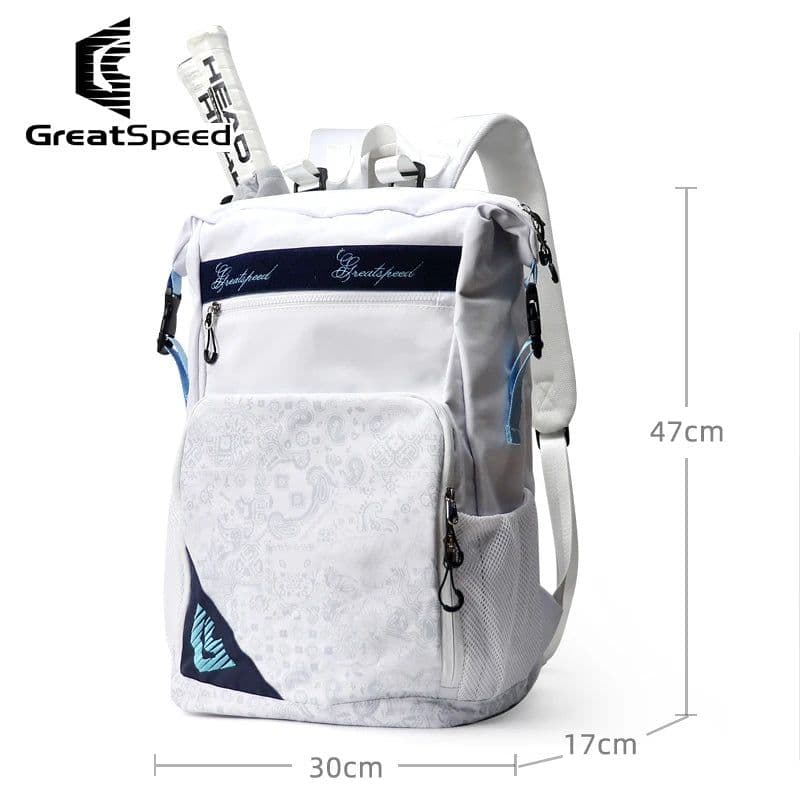 image-GreatSpeed White Tennis Backpack Super Light Tennis Racquet Bag 2024 Portable Women Men Sports Padel Badminton Squash Tennis Bag